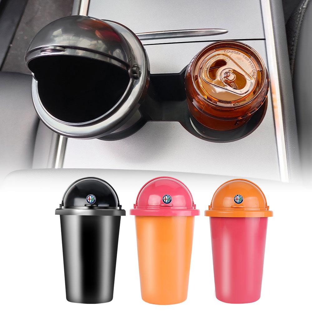1pc ABS Portable Car Trash Bin Can Rubbish Container Storage Box Bucket For Alfa Romeo 147 159 Sportiva Stelvio Auto Accessories ghi855
