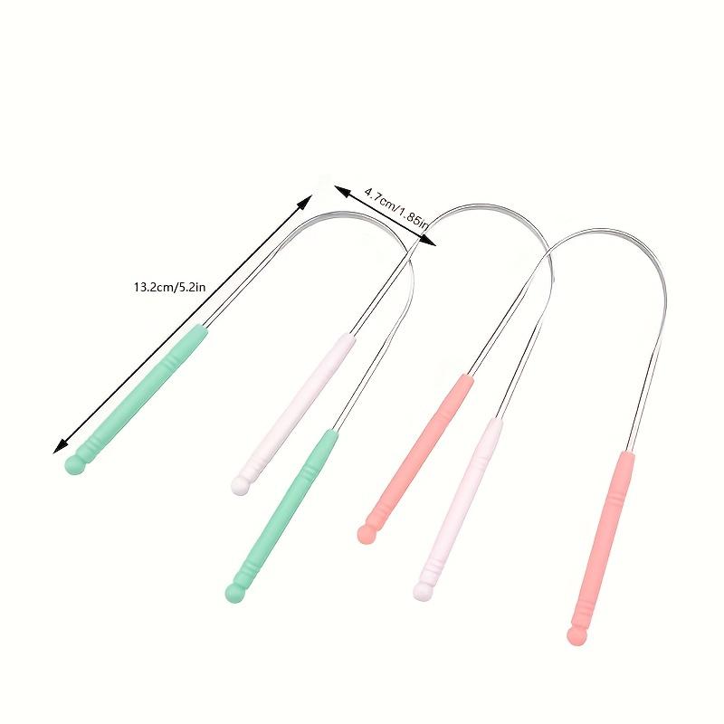 1/2Pcs Stainless Steel Tongue Cleaning,Effective Oral Care With Tongue Scraper, Brush, Clearing Tool  For Bad Breath Reduction