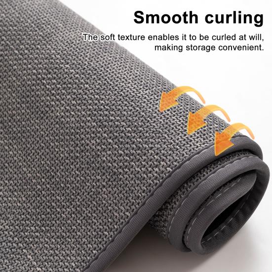 Linen Floor Mat 23.6"x15.8" Non Slip Kitchen Rug Absorbent Quick-Dry Bathroom Mat for Home Office Entrance Entryway Bedroom