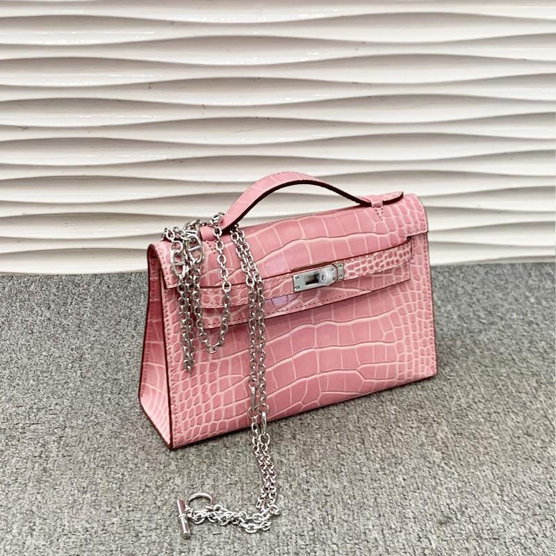 Nová kožená dámská taška druhé generace KL22 hlava hovězí kůže vzor aligátora hovězí kůže řetěz přes rameno šikmý přes rameno dámská taška