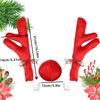 1/3/5Pairs Christmas Car Decoration Deer Horn Antlers with Red Nose Tail Holiday Gift Set Car Accessories Pendant 2026