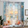 2pcs   Creative Curtains 2D Print Ocean Starfish And Seashells Machine Washable Fabric (without Rod) Art Deco Festive Perfect for
