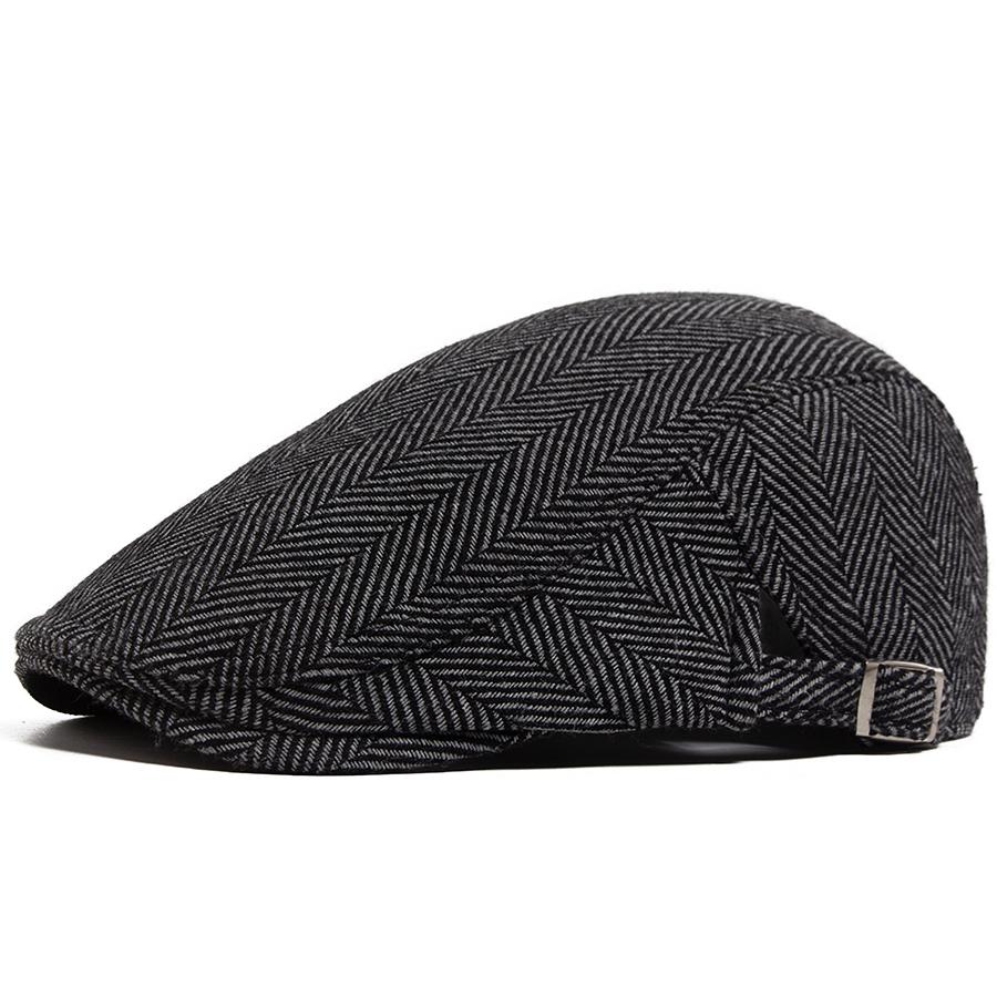 Berretto Lvy a Spina di Pesce Retrò Berretto Piatto Casual da Uomo Autunno Inverno Cappellino da Giornalaio Moda Stile Britannico Cappello Gatsby Con Regolabile