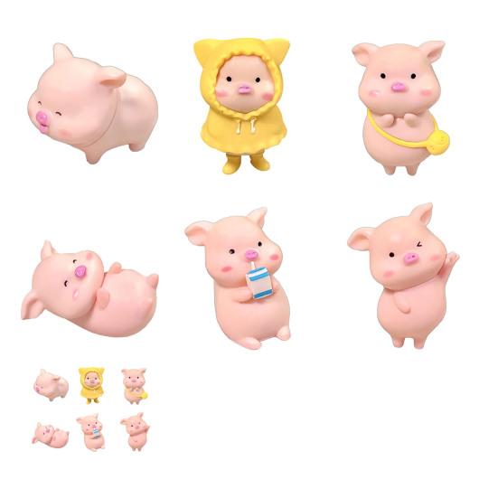 Mini Pig Figurines Cartoon Toy Cute Toppers for Home Piglet Cake Miniature Pig Office Desk Birthday