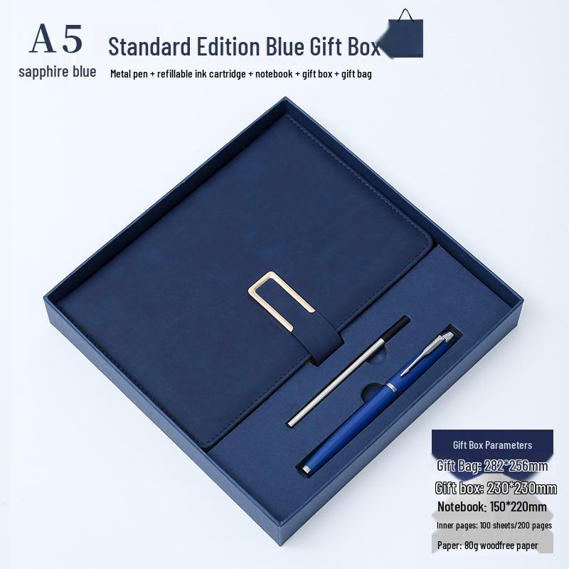Custom Logo A5 Business Diary Gift Set: Employee Souvenir Notebook in Gift Box