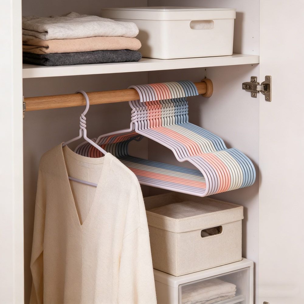 Durable 43cm Clothes Hangers Non Slip Stainless Steel Clothes Rack Clothes Storage Hangers Clothe