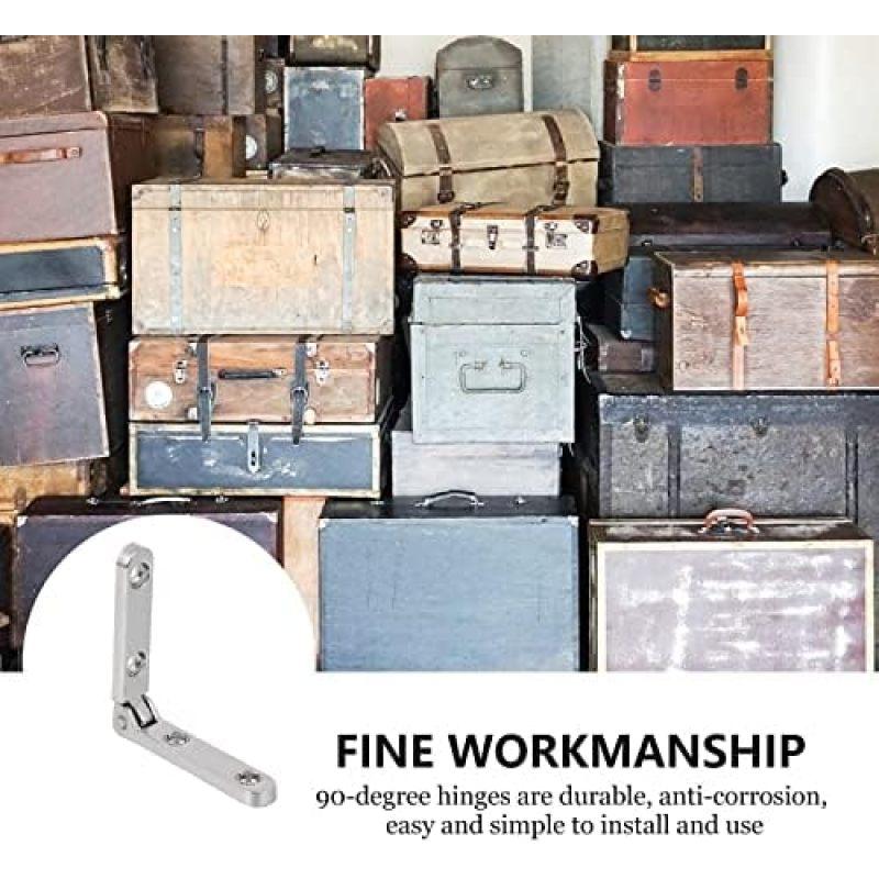 2Pcs 90 Degree Hinges 3cm, Mini Zinc Alloy Cabinet Hardware for Jewelry Box, Wooden Gift Box, DIY Crafts