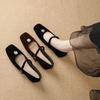 W712-50 French Camellia Mary Jane Women's Shoes 2025 Autumn New Metal Buckle One-word Belt with Skirt Single Shoes