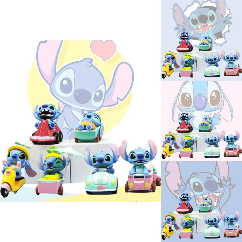 Delightful Pvc Stitch Figurine Set Including 6 Distinctive Characters From The Beloved Anime Series