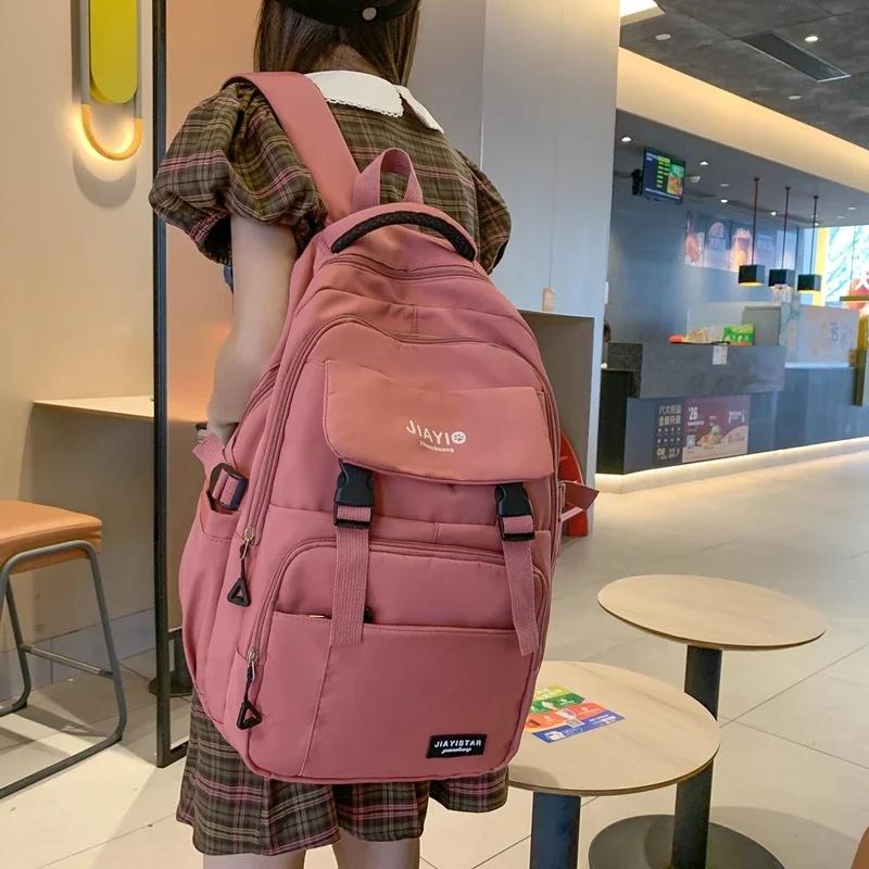 Large capacity women's backpacks hot sale zipper casual versatile simplicity ladies bag