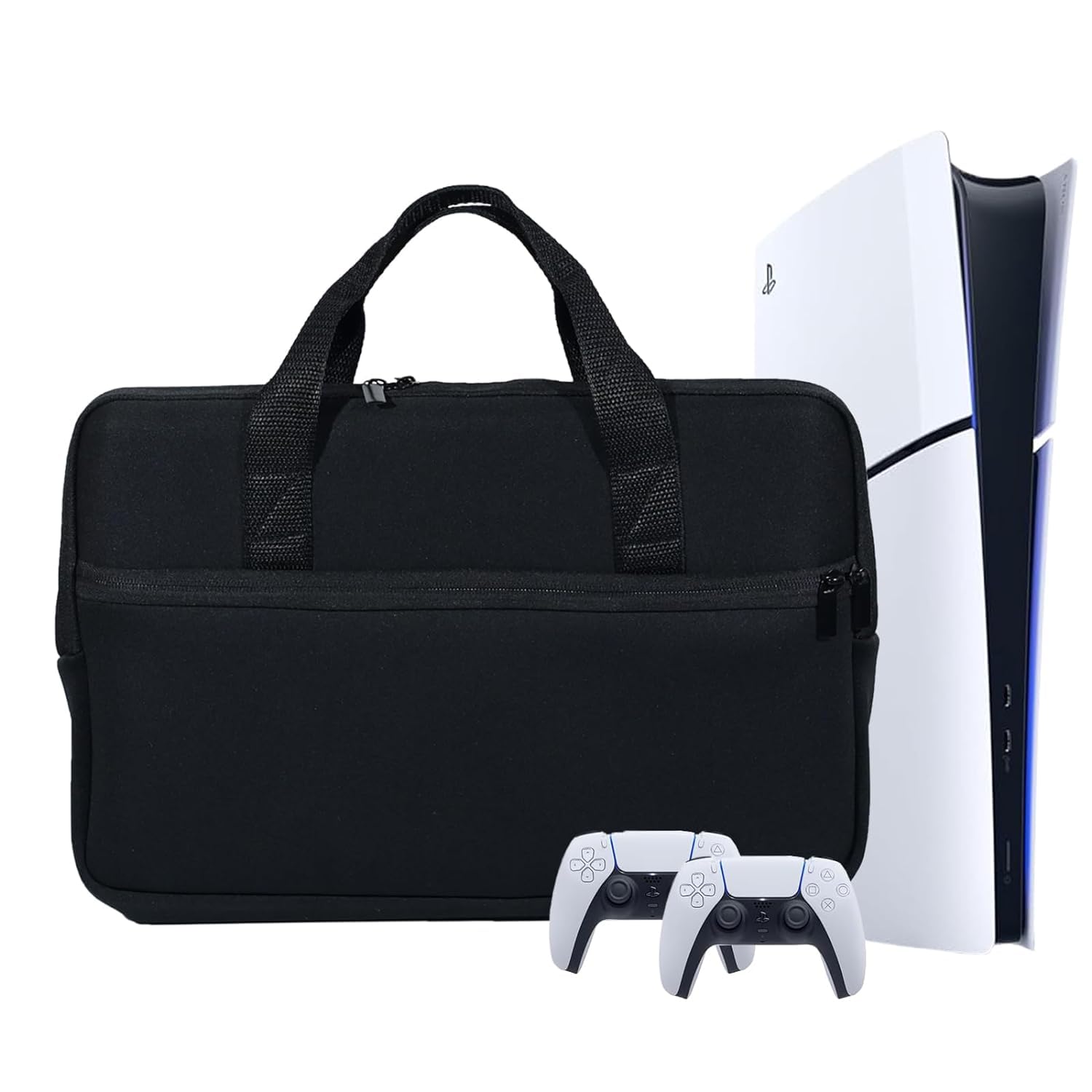 

Amerbtech PS5 Зберігання PS5 Slim Чохол для зберігання для PlayStation 5 Digital Edition Дорожня сумка для перенесення Легка сумка для дрібних предметів та захисту від ударів, (CFI-2000), Сумка, чорний