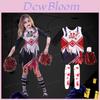 Gruseliges Halloween Mädchen Zombie Cheerleader Cosplay Kostüm für Karneval und Partys