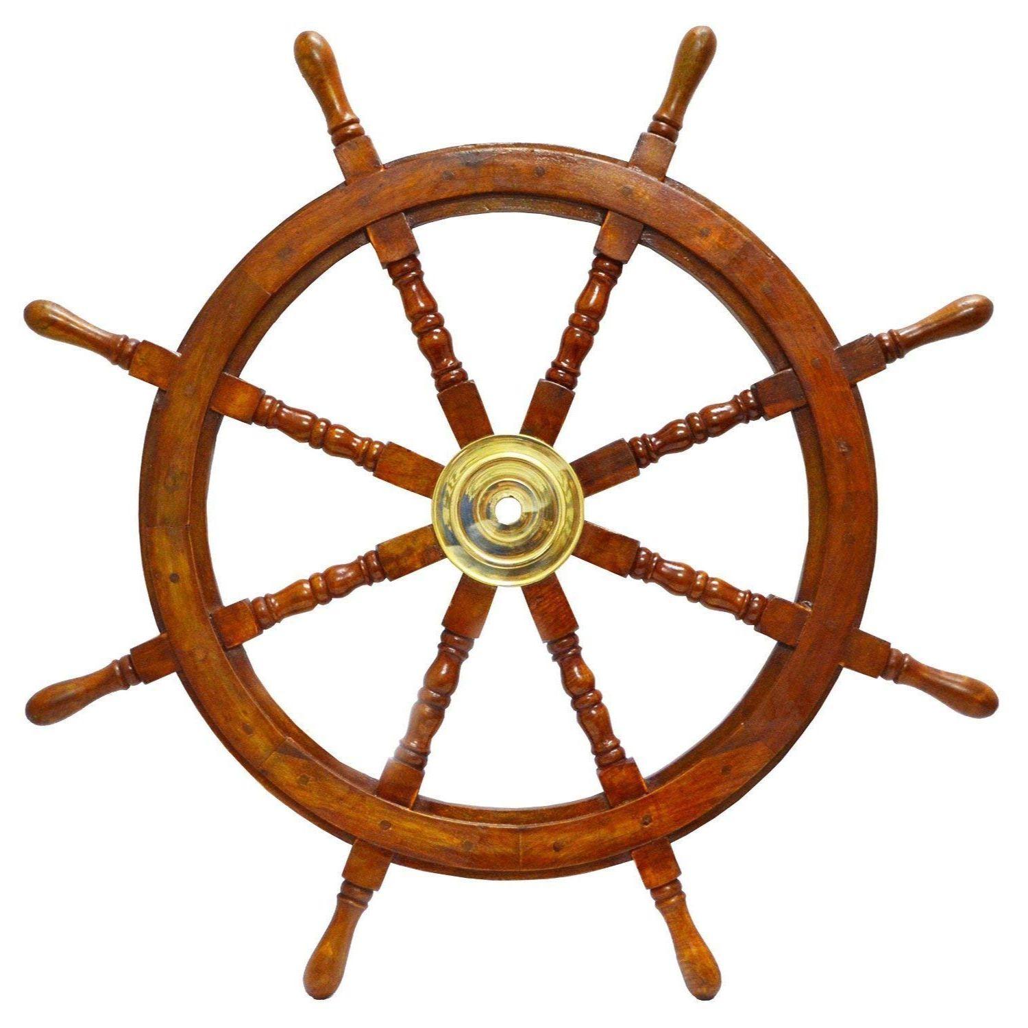 

Винтажный морской декор Деревянное штурвальное колесо (Диаметр 36 дюймов) - Настенный декор - Гостиная, Столовая, Кухня, Спальня, Прихожая - Штурвал