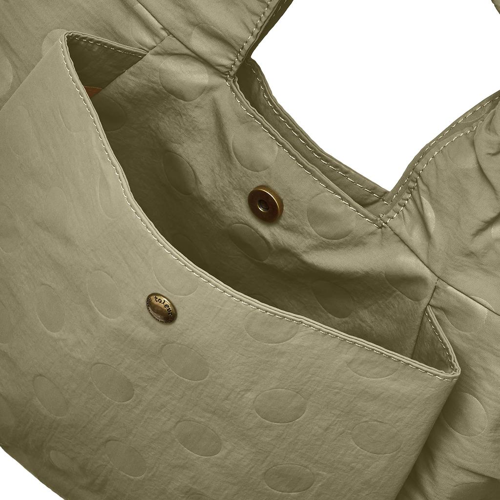 Tora Nylon DotCow Leather Tote, Women's, Size 1S, 11714-LGY, Size 2S, Light Gray