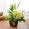 1 Set Artificial Simulation Silk Peony Flowers + Green Plant Bonsai With Flower Potted Wedding Party Home Decoration