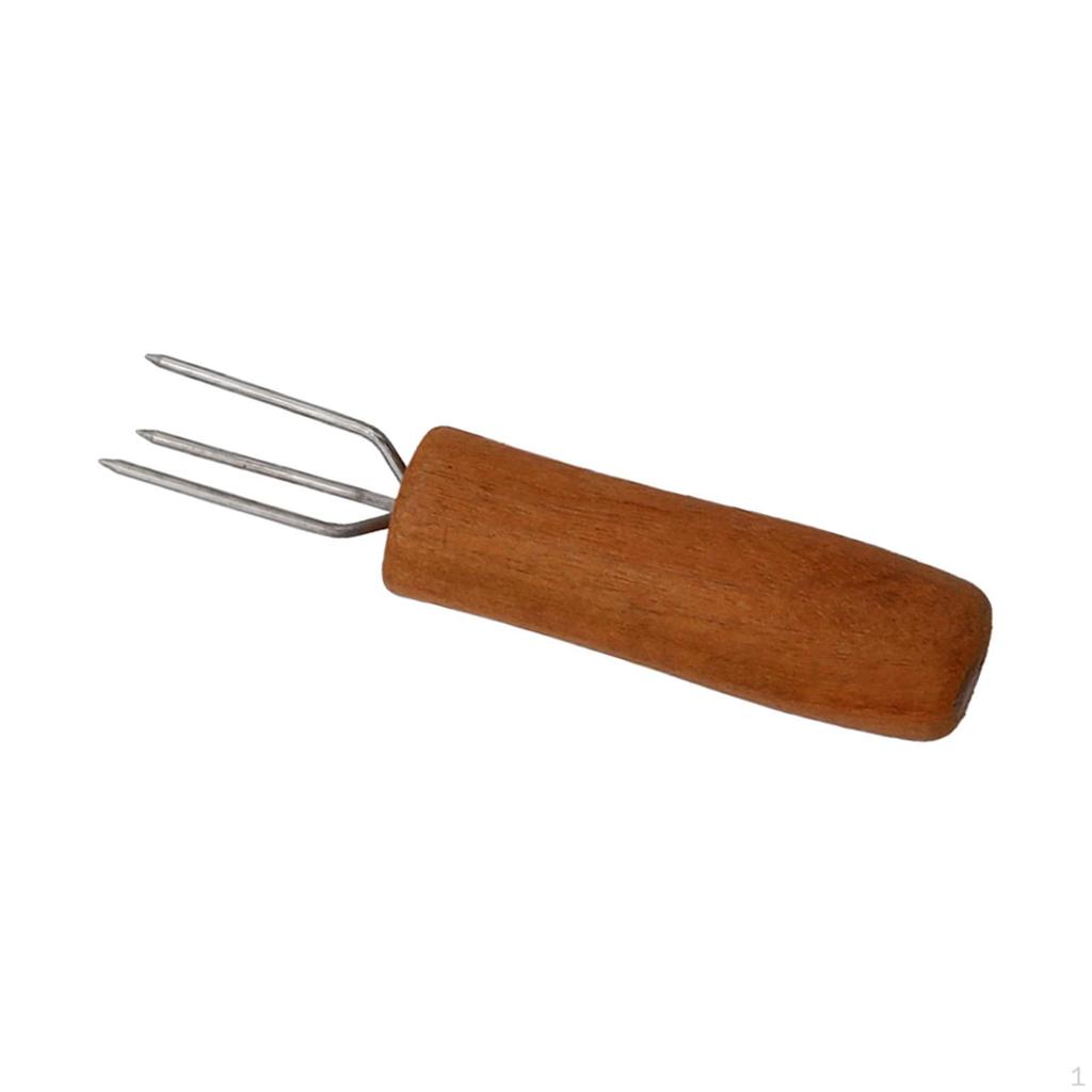 Corn Holder Barbecue Butter with Wood Handle Fruit Forks BBQ Cooking Food Fork