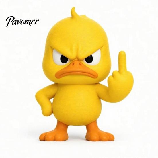 Quirky Office Decorations Angry Duck Figurine Collection, Funny Yellow Desktop Ornament, Cute Grumpy Small Plastic Statues Statue for Home Car