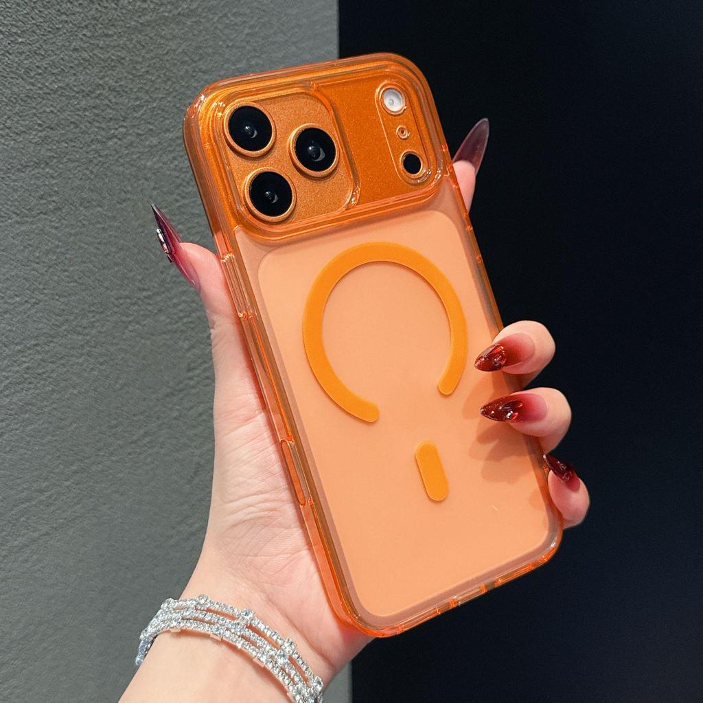 AI Touch Magnetic Transparent Case for iPhone 17 Pro Max - Soft Edge, Solid Color Protective Cover
