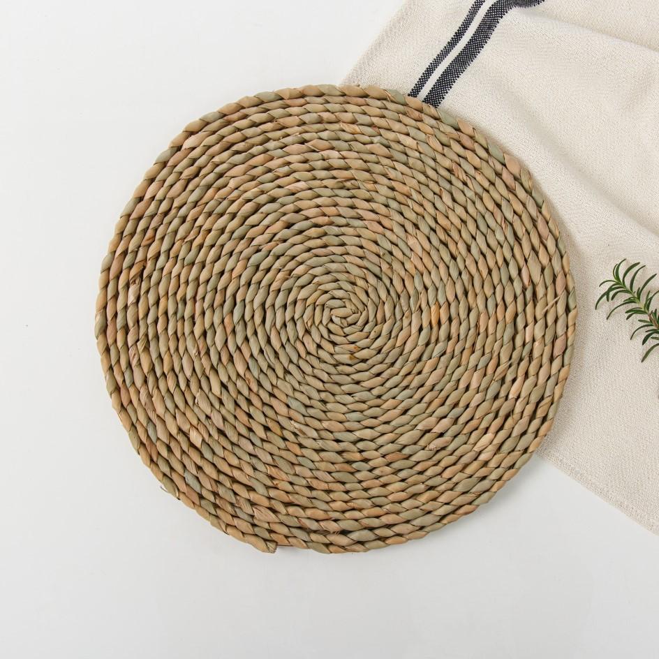 Natural Handmade Grass Weaving Pu Grass Meal Mat Weaving Sand Pot Insulation Mat Cup Mat Tea Mat
