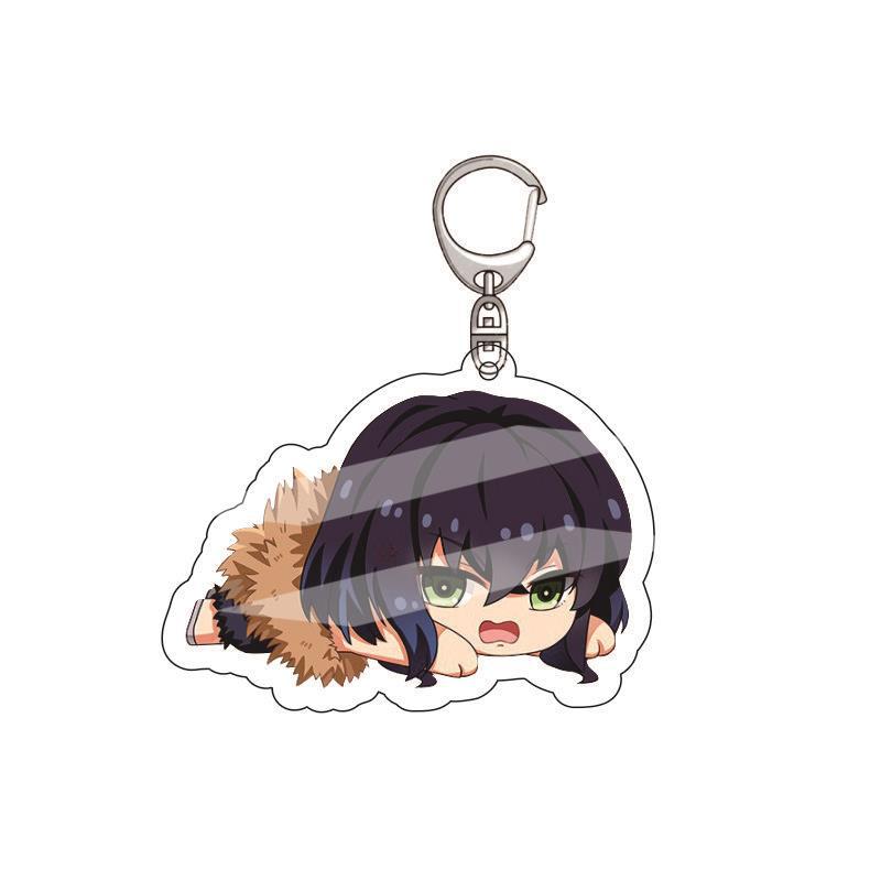 Anime Acrylic Keychain Pendant Demon Slayer Kimetsu No Yaiba Accessories Creative Ornament Hanging Charm Gift For Fans Cosplay Carry Mini Lightweight