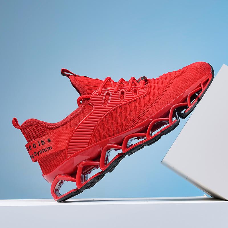 Flying Woven Men's Shoes Spring Air Mesh Blade Red Sports Running Casual Trendy Shoes Versatile Men's Factory