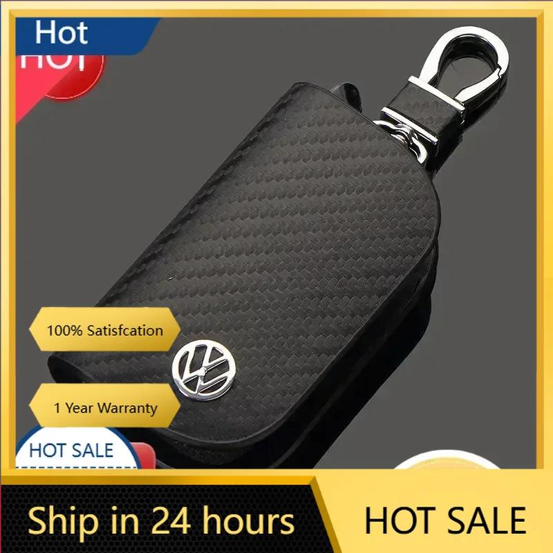 New Leather Car Key Cover Holder Keychain Case For Volkswagen Sharan Golf Passat Jetta Touareg Tiguan Polo Scirocco MK5 Acc