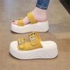 Premium thick-soled slippers women's summer outer wear 2025 new small height-increasing cool slippers seaside beach sandals