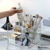 Transparent Portable Three Compartment Cosmetic Storage Box Desktop Dresser Large Capacity Skin Care Perfume Display Rack