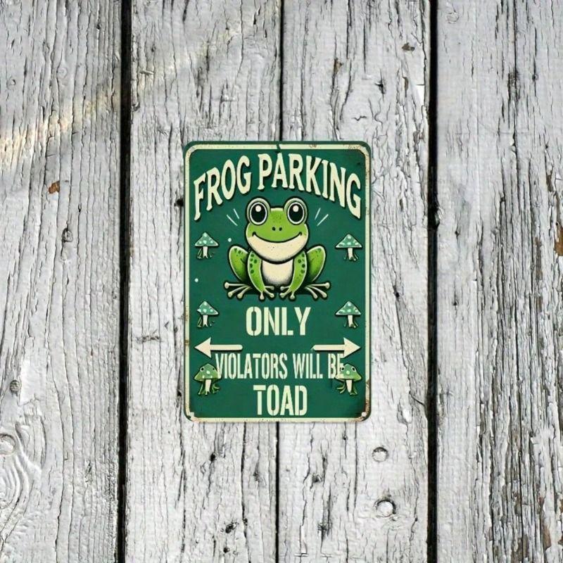

Metal Poster Wall Art Decorative Parking Sign Frog Home Room Decor