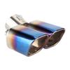 Universal Stainless Steel Car Square Exhaust Pipe Double Outlet Rear Muffler Tail Throat