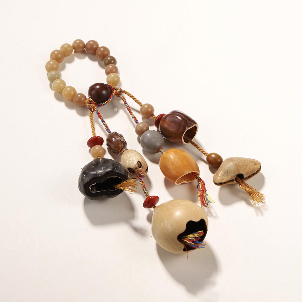Hand-woven literary and artistic pendant, ethnic style, natural beads, fruit string, branches hanging home decoration