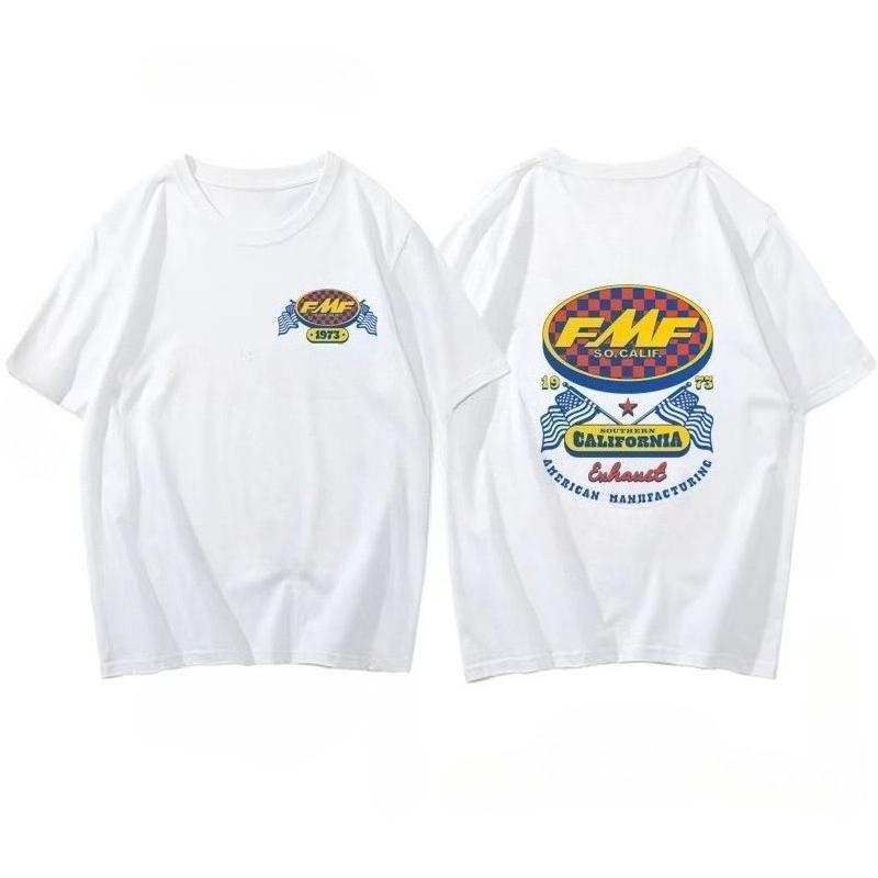 Hot Sale FMF Racing Exhaust Ama Motocross Tee Round Neck Fashion Clothing Short Sleeves Summer Mens Cool Top 100%Cotton T Shirt
