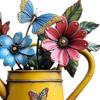 Garden Gifts for Gardening Lovers Rustic Metal Watering Can Wall Art, Flower Butterfly Welcome Sign, Farmhouse Pastoral Style Hanging Decor Iron Porch