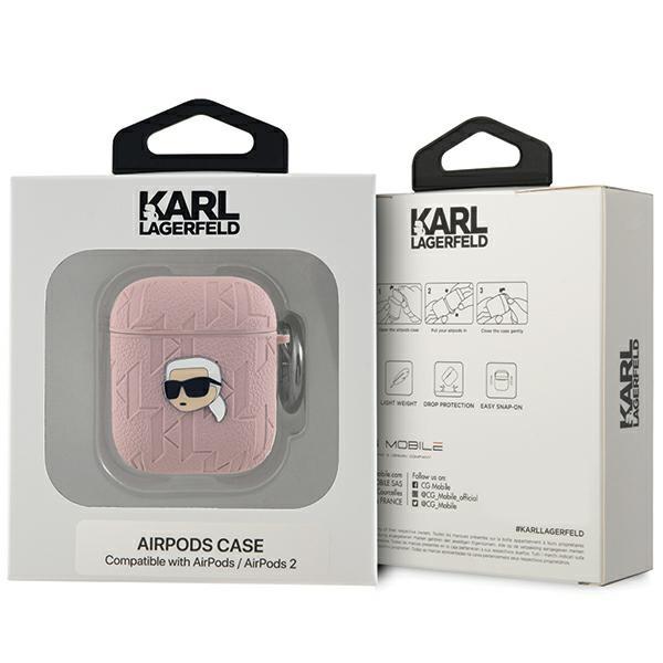 Karl Lagerfeld Kla2Pgkipp Airpods 1/2 Cover Pink/Pink Monogram Karl Head