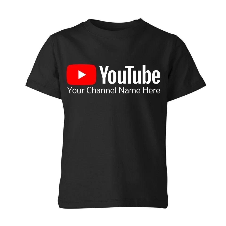 Персонализированная футболка YouTube Kids Унисекс С индивидуальным названием канала Футболка Подарок Топ 100