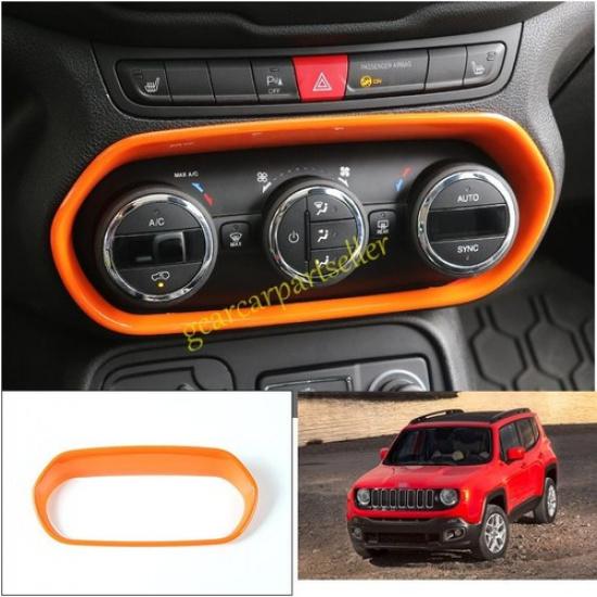 For Jeep Renegade 15 16 17 Glossy Orange Console AC Switch Control Panel Trim