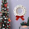 Festive Holiday Wreath Holiday Wreath White Fuzzy Pom Pom Ball Christmas Wreath with Bow Berries Festive Holiday Decor for Home