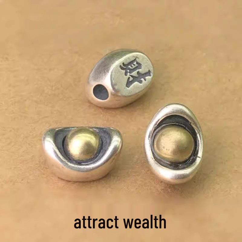 Tibetan Brass Ingot Spacer Beads for Wealth Attraction & DIY Retro Bracelets/Necklaces