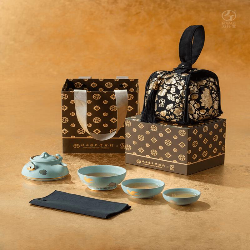 

Wanqiantang Tang Dynasty Tea Banquet Ceramic Travel Tea Set
