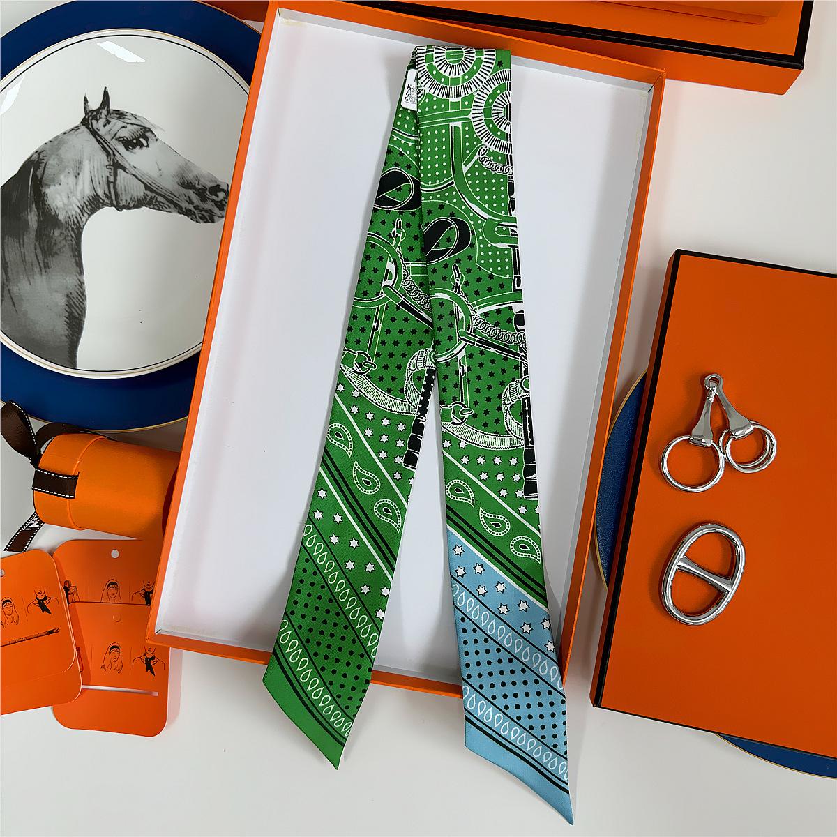 

Летний двухсторонний шарф из шелковой ленты Mulberry 2024 года, светло-серый твил 18 момми, универсальный браслет 86 x 5 cm