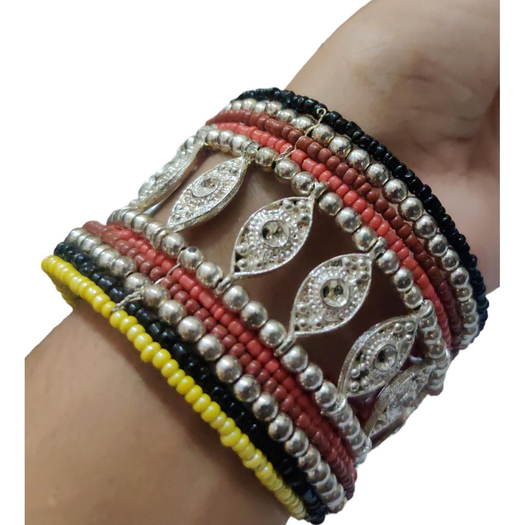 @ Ethnic Multicolour Vintage Antique Beaded Bracelet For Girls & Women MJ-761-60%OFF