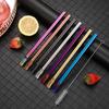 304 Stainless Steel Drinking Straw Set With Cleaning Brush Straw-Scoop Cocktail Straw Drinkware Reusable Party Bar Accessories