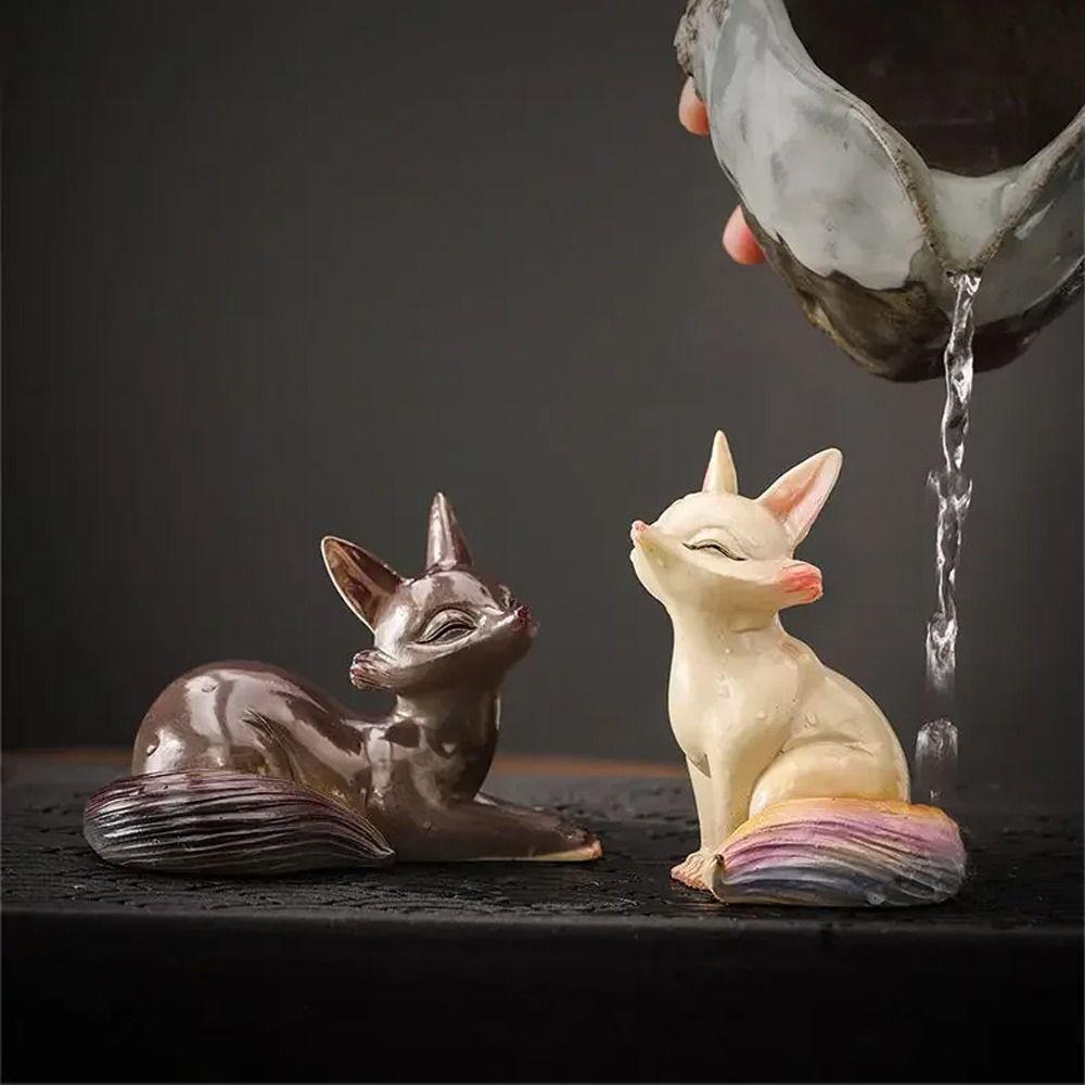 

Милая фигурка животного из смолы для чая, меняющая цвет, для полива, настольная маленькая статуэтка в подарок