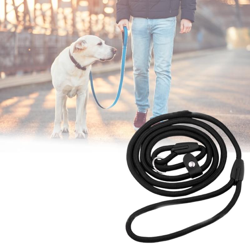 Nylon Leash Pet No Collar Needed Adjustable Length 120cm For Dogs Durable Black