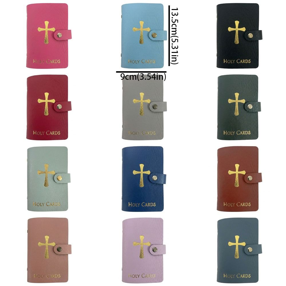 40 Slots Prayer Card Holder PU Leather Mini Saints Cards Wallet Unisex Card Collection Case  Travel