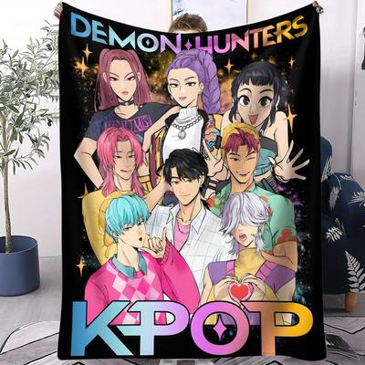 Anime Kpop Dämonenjäger Nickerchen-Decke, Lebendige Idol-Gruppe Klimaanlagen-Decke, Gemütliche Schlafzimmer-Decke für K-Pop-Fans