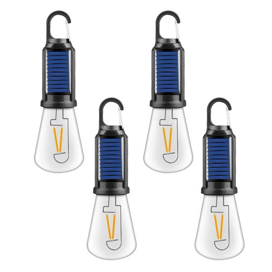 1/2/3/4Pcs Solar Rechargeable Camping Light 3 Modes Adjustable Portable Outdoor Hiking Emergency Tent Hanging LED Bulb Lamp