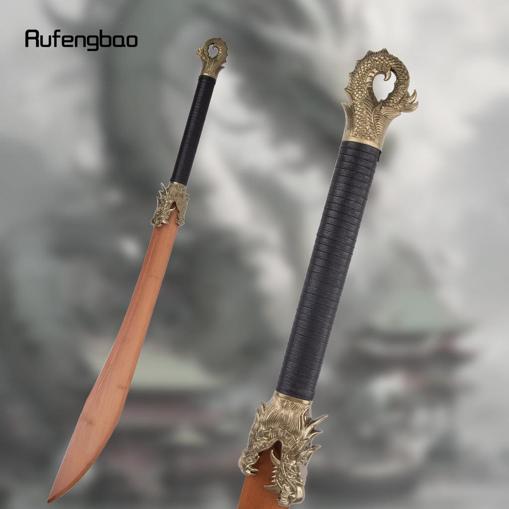 Brązowy Czarny Drewniany Miecz Modny Drewniany Maczeta Dekoracyjny Miecz Cosplay Halloween Buława Kula Różdżka Miecz Zabawka 106 cm