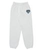 ASTRAL PROJECTION Heart Logo Comfortable Training Sweat Jogger Pants_White Melange