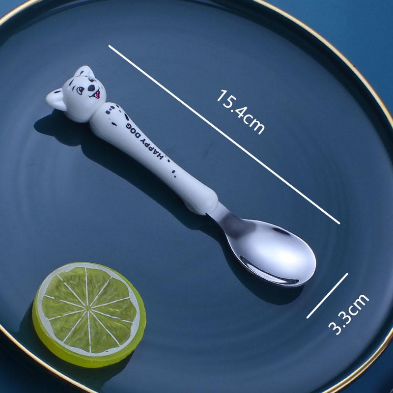 Baby Spoon Fork Gadgets Children Utensil Creative Cartoon Set 304 Stainless Steel Toddler Dinnerware Infant Feeding Portable